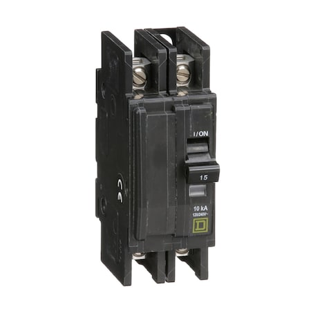 QOU Miniature Circuit Breaker,15A,2P,, 15 A, 120/240V AC, Unit Mount Mounting Style