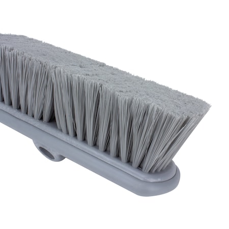 3 In W Flo-Thru Brush, Gray, Polypropylene