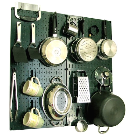 Commercial Kitchen Pegboard Rack, Green/Black
