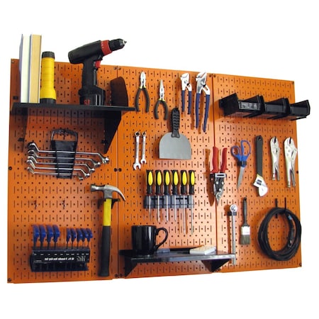 Standard Industrial Pegboard Kit, Orange/Black