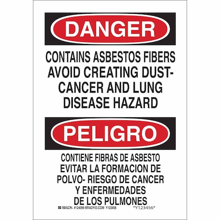Danger Sign, 14 In H, 10 In W, Plastic, Rectangle, English, Spanish, 38767