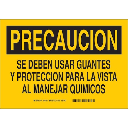 Sign,Caution,10X14,Spanish,Blk/Yel