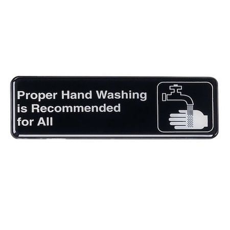 Compliant Plst Sign,Hnd Wash Recom,3X9