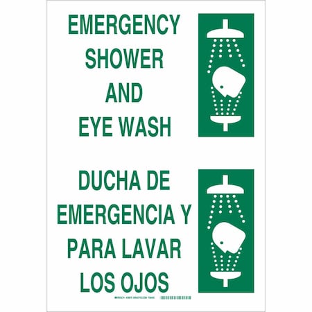 Bilingual Sign, 7 Height, 10 Width, Aluminum, Rectangle, English, Spanish