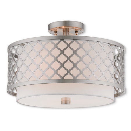 Arabesque 3 Light Brushed Nickel Ceiling