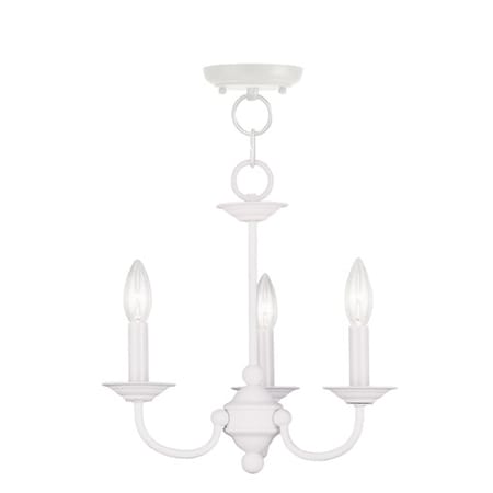 Home Basics 3 Light White Mini Chandelie