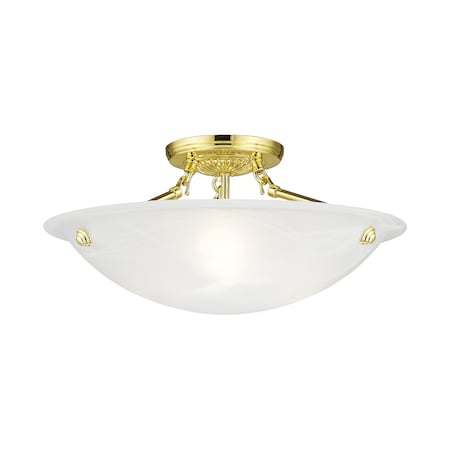 Oasis 3 Light Polished Brass Ceiling Mount