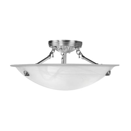 Oasis 3 Light Brushed Nickel Ceiling Mou