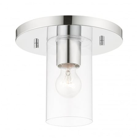 Polished Chrome Flush Mount,1 Light