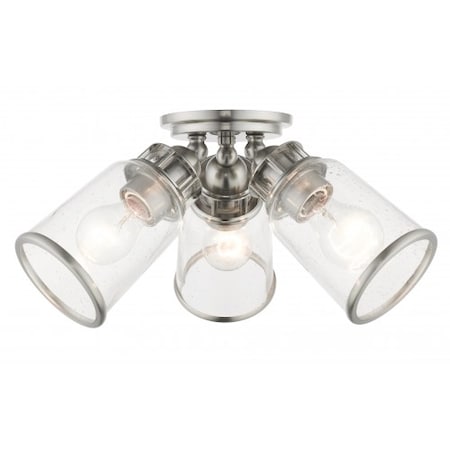 Brushed Nickel Flush Mount,3 Light