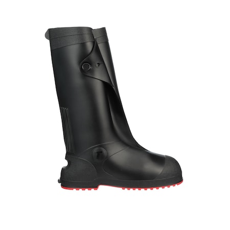 Full Sized PVC Overshoe, 17 High, Chemical Resistant 2X, Color: Black/Red