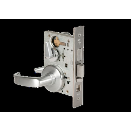 Mortise 45H Lock, Intruder, Lever, Rose, Satin Chrome AM, RH