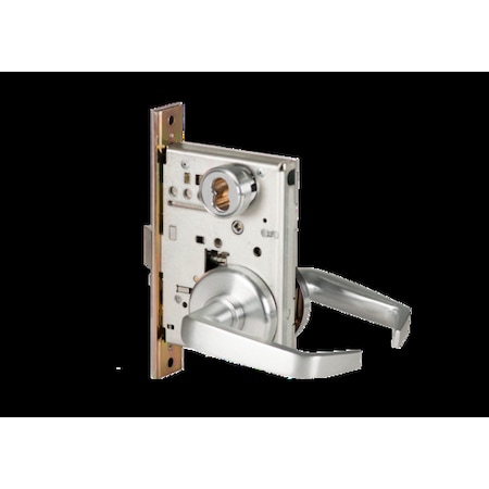 Mortise 45H Lock, Intruder, Lever, Rose, Satin Chrome, LHRB