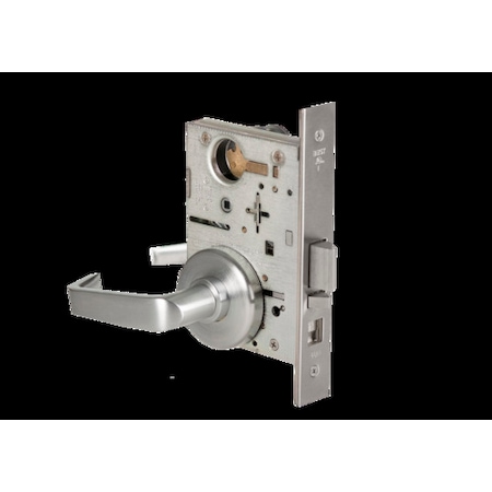 Mortise 45H Lock, Classroom, Lever, Rose, Satin Stainless, RH