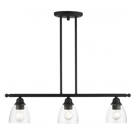 Black Linear Chandelier,3 Light