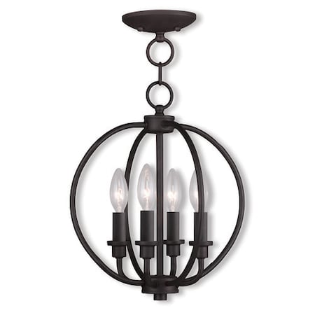 Milania 4 Light Bronze Convertible Mini Chandelier/Ceiling Mount