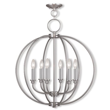 Milania 6 Light Brushed Nickel Chandelier