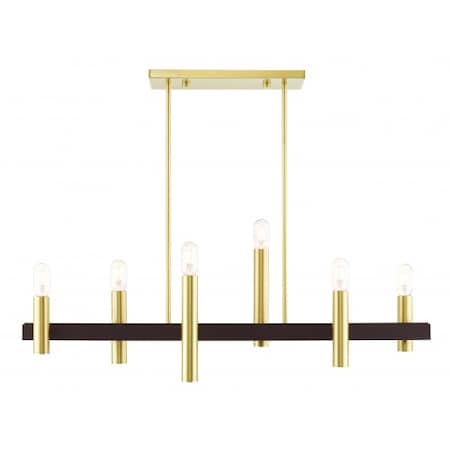 Satin Brass With Bronze Accents Chandeli