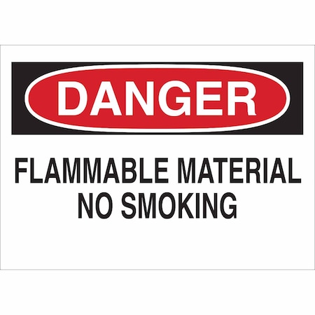 Danger No Smoking Sign, 10 H, 14 In W,  Rectangle, English, 43246