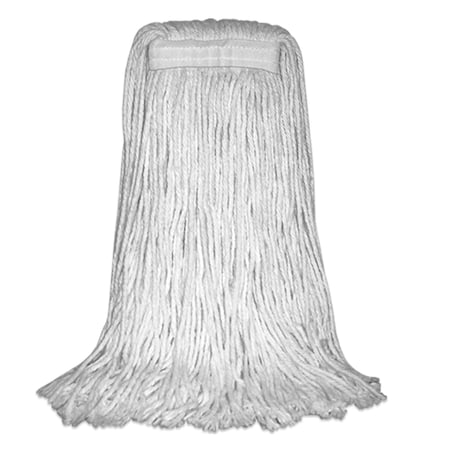 4 Ply Wet Mop, 24 Oz Dry Wt, Cut-End, White, Cotton, PK12, P10024