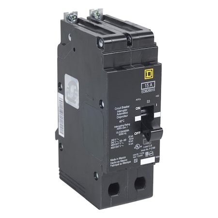 Miniature Circuit Breaker, 30, 600VAC, 2 Pole, Bolt-On Mounting Style, EDB Series