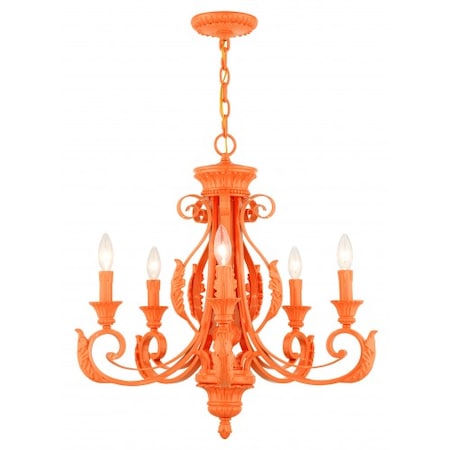 Shiny Orange Chandelier,5 Light