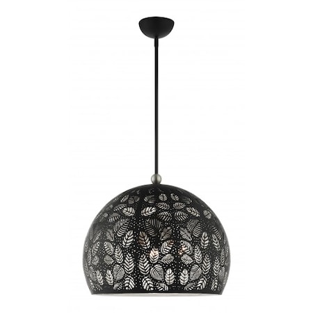 Black With Brushed Nickel Accents Pendan