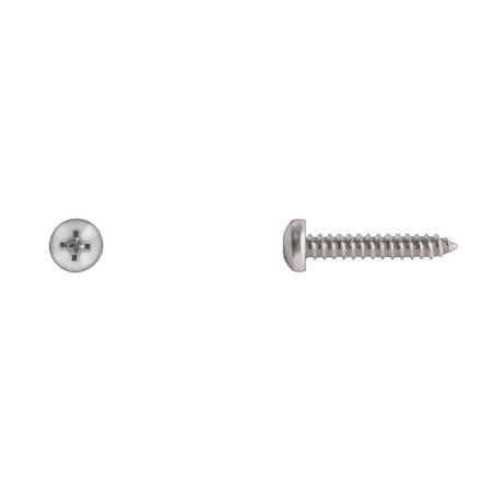 Sheet Metal Screw, #10 X 1 In, Zinc Plated Pan Head Phillips Drive