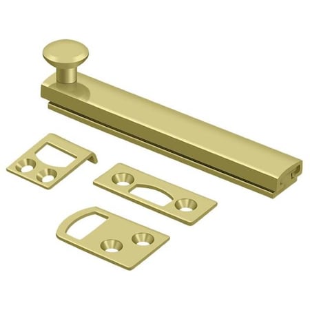 Surface Bolt, Concealed Screw, Heavy Duty Bright Brass 4