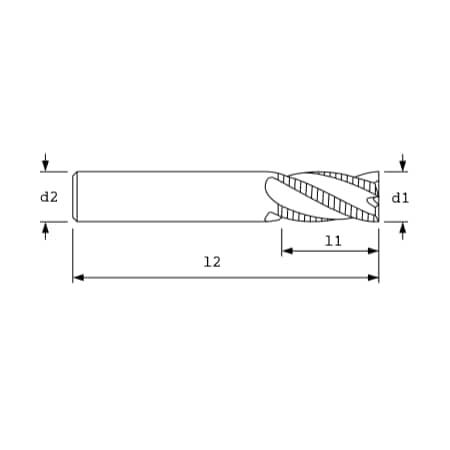 SC Endmill,4FL,BRT,3/4x1-1/2x4