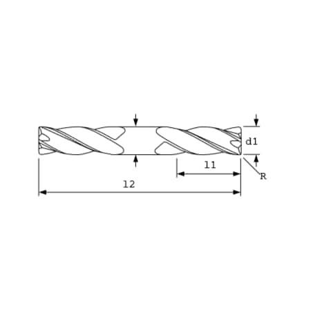 SC Endmill,4FL,TiAlN,1/4x1/2x2-1/2