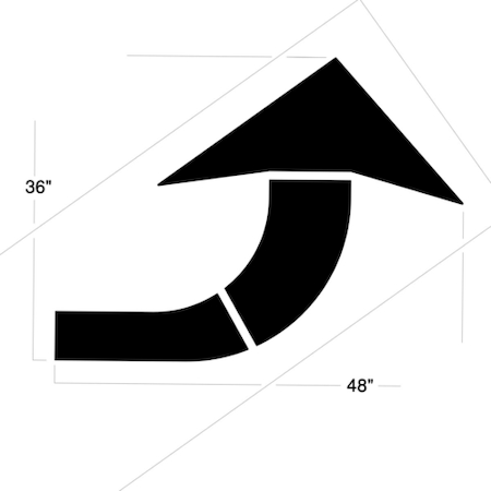 Stencil,4ft.,Federal Curved Arrow,1/16
