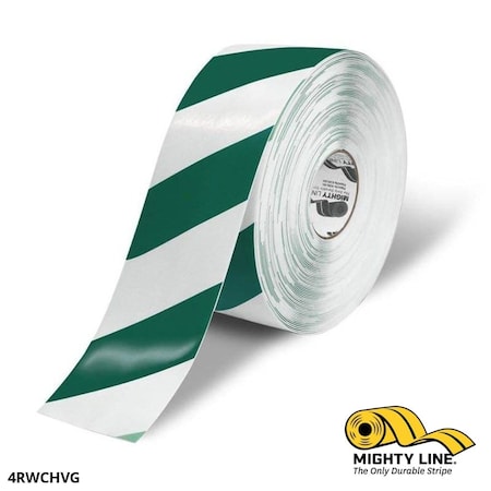 Tape,Wht,Green Chevrons,4x100 Ft. Roll