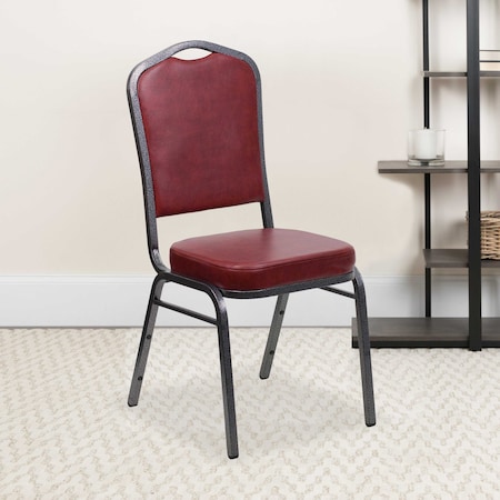 Burgundy Vinyl Banquet Chair