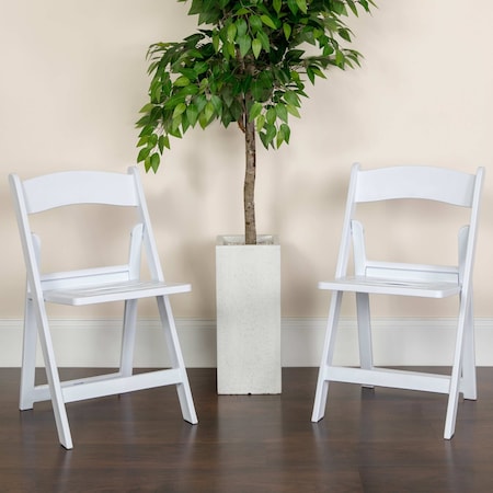 White Resin Folding Chair