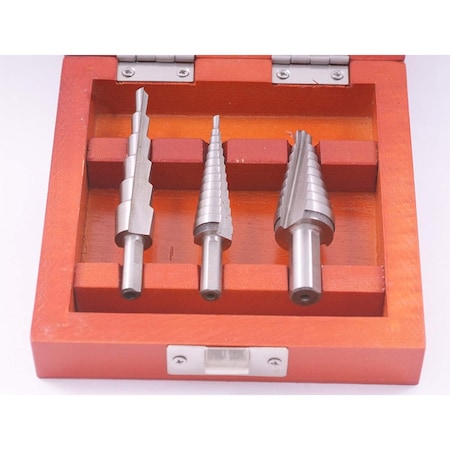 3 Piece 1/8-3/4 High Speed Steel Step Drill Set