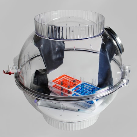 Polycarbonate Techni-Dome 360 Deg. Glove Box Chamber: 22x22, 65L