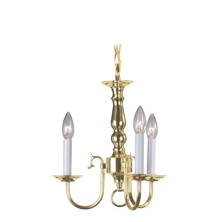 Williamsburgh 3 Light Polished Brass Mini Chandelier