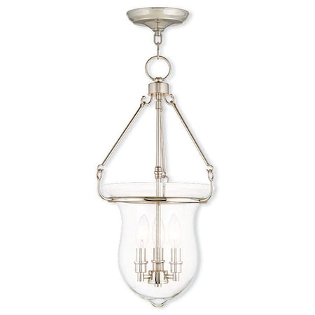 Canterbury 3 Light Polished Nickel Pendant