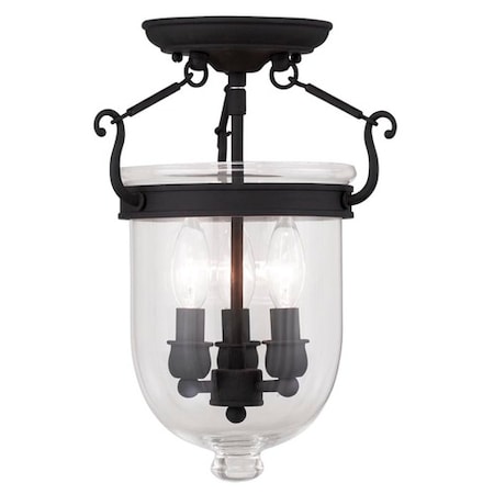 Jefferson 3 Light Black Ceiling Mount