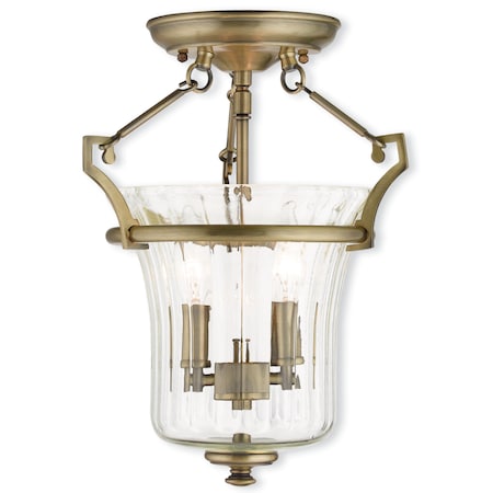 Cortland 2 Light Antique Brass Ceiling Mount