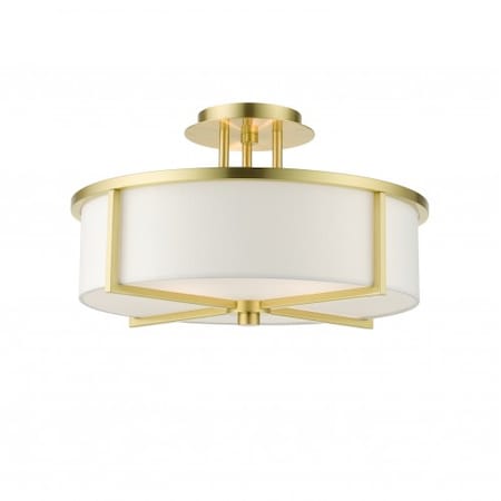 Satin BrassSemi Flush,3 Light