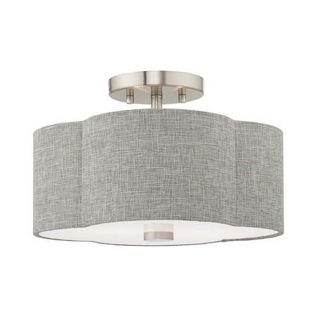 Kalmar 2 Light Brushed Nickel Ceiling Mount