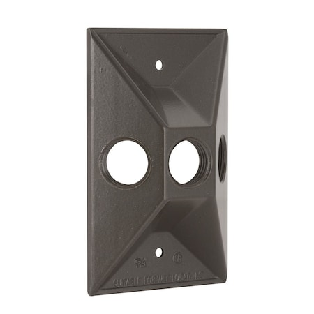 1 -Gang Weatherproof Rectangular Cluster Cover, 2.844 W, 4.594 H