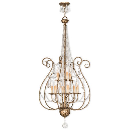 Isabella 9 Light Hand Applied European Bronze Foyer Chandelier