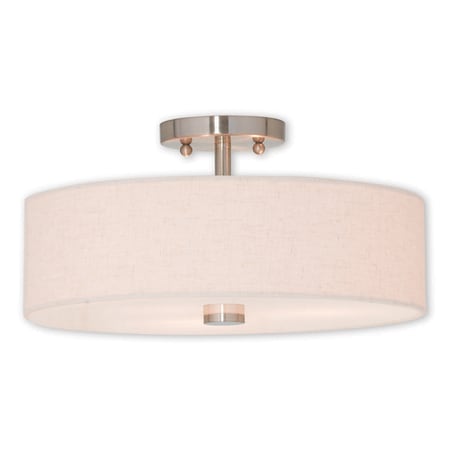 Meridian 3 Light Brushed Nickel Ceiling Mount