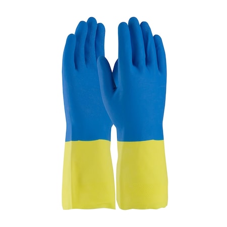 12-3/5 Chemical Resistant Gloves, Natural Rubber Latex/Neoprene, L, 12PK
