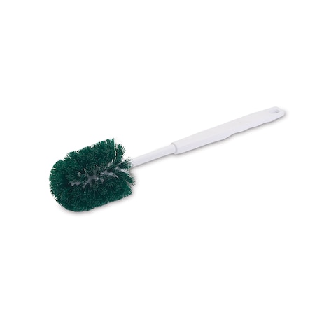 Bowl Brush, Green, White Plastic, 15 In L Overall