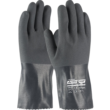 12 Chemical Resistant Gloves, Nitrile, L, 12PK