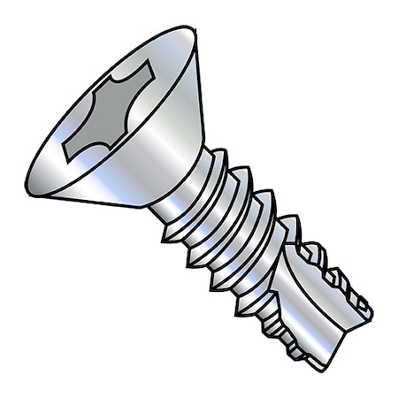 Concrete Screw, Flat, Steel Zinc Plated, 10000 PK